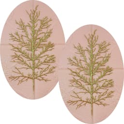 Folhas Flores Enfeite Natal Gliter Dourado De 40cm Kit 6pçs