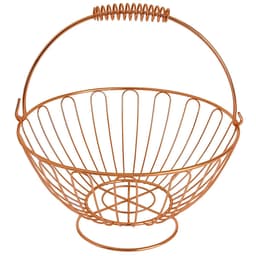 Fruteira De Mesa Aramada Redonda Inoxidável Rose Gold 24cm