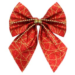Kit 10 Peças Enfeite Árvore Natal Laço Lacinho Vermelho Brilhante 15,5cm