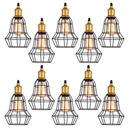 Kit 10 Pendente Aço Taschibra 40w Vintage 160 Preto Lustre
