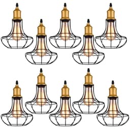 Kit 10 Pendente Aço Taschibra 40w Vintage 185 Preto Lustre