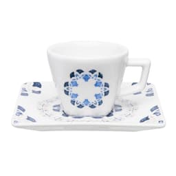 Kit 10 Xícaras Com Pires Quartier Babet Oxford® Porcelana 200 ML
