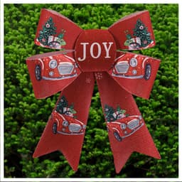 Kit 12 Enfeite Árvore Natal Laço Vermelho Decorado  17cm