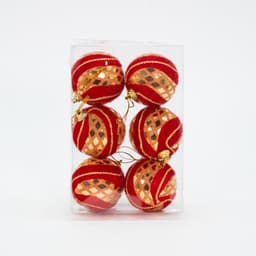 Kit 12Un Enfeite Bolas Vermelha Decorativa Arvore Natal 60mm