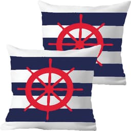 Kit 2 Capas De Almofadas Timão Vermelho Navegação Marítima