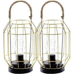 Kit 2 Luminária Vintage Dourada Decoração Industrial De 27cm