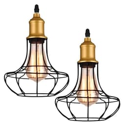 Kit 2 Pendente De Aço Taschibra 40w Vintage 185 Preto Lustre