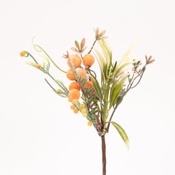 Kit 2 Ramos Artificiais Decoração de Páscoa Folhas e Frutas 25cm