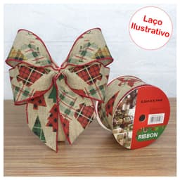 Kit 2 Rolo Fita Aramada Natal Decoração Natalina 6,3cm x 9,14m