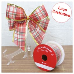 Kit 2 Rolos Fita Aramada Decoração Natalina 5cmx3m