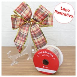 Kit 2 Rolos Fita Xadrez Aramada Decoração Natalina 5cmx3m