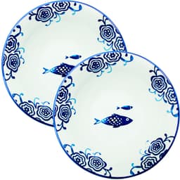 Kit 2 Tigela Sobremesa Bowl Peixe Praia Oceano Náutico 300ml