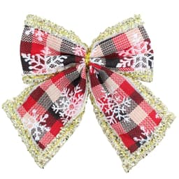 Kit 21 Peças Enfeite Árvore Natal Laço Lacinho Xadrez 11cm