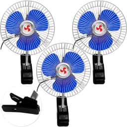 Kit 3 Mini Ventilador Veicular Carro Ônibus Caminhão De 15cm