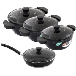 Kit 3 Panelas + Frigideira Gulê Alumínio 4 Peças Preto P