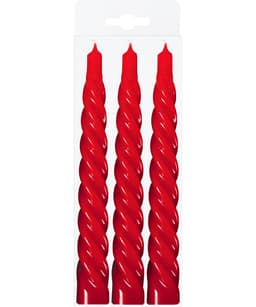 Kit 3 Vela Decoração Natalina Vermelha Torcida 20cm