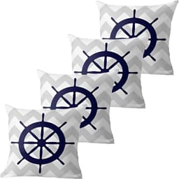 Kit 4 Capas De Almofadas Timão Azul Navegação Marítima