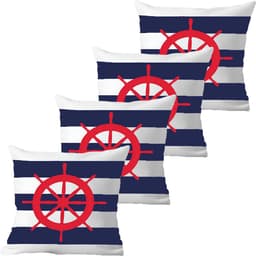 Kit 4 Capas De Almofadas Timão Vermelho Navegação Marítima