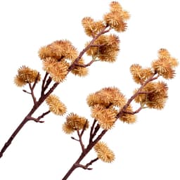 Kit 4 Plantas Artificiais Mamonas Marrom Enfeite Jardim 70cm