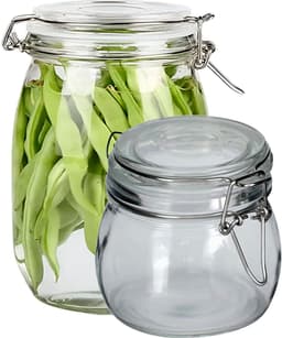 Kit 4 Potes De Vidro Hermético Mantimentos Vedação Conserva