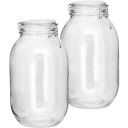 Kit 5 Potes De Vidro Hermético Tampa Vedação Conserva 3,1L