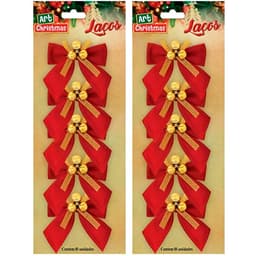 Kit 50 Laços De Bolinhas 9cm Decoração Natalina Brilhante
