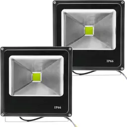 Kit 6 Refletores Led Holofote Externo Jardim Muro 20w Verde