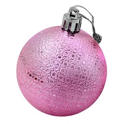 Kit 60 Bolas Enfeite Natalino Árvore Natal 60mm Rosa