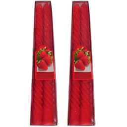 Kit 8 Vela Retorcida Natalina Enfeite Vermelho Festiva 20cm
