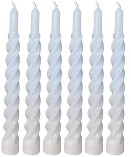 Kit 9 Vela Espiral Natalina Decoração Branco Torcida De 20cm