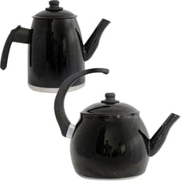 Kit Chaleira E Bule Gulê Em Alumínio 2 Peças Preta