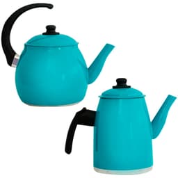 Kit Chaleira E Bule Gulê Em Alumínio 2 Peças Turquesa