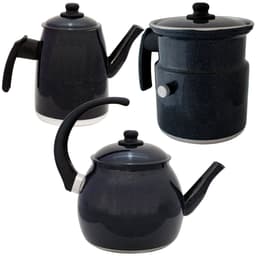 Kit Chaleira Leiteira E Bule Gulê Alumínio 3 Peças Grafite