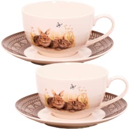 Kit Jogo De Xicaras 6 Pessoas 6Pçs Páscoa Coelho Com 210ml