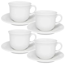 Kit Jogo Xícaras Para 4 Pessoas 4Pçs Donna Branco De 200ml