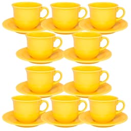 Kit Jogo de Xícaras Para 10 Pessoas 10 pçs Estampada 200ml