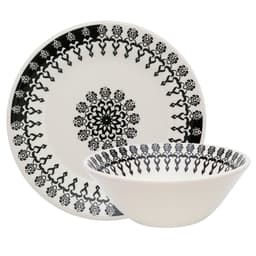 Kit Tigelas Bowl e Pratos de Sobremesa 8 Peças Donna Folk Oxford® Cerâmica