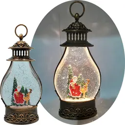 Luminária Musical Á Pilha Enfeite Natal Papai Noel Rena 35cm