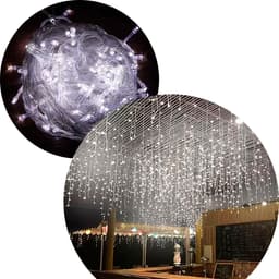 Pisca Cascata Cortina Natal 780 LEDs Luz Branca De 5x3m 220V