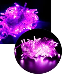 Pisca Cordão 100 Lâmpadas LED Roxo 8 Funções 9 Metros E 220v