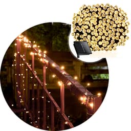 Pisca Cordão 300 Lâmpadas Solar LED Amarelo De Natal De 30m