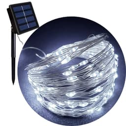 Pisca Cordão Varal Natal Solar 100 Lâmpadas LEDs Branco 10M