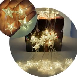 Pisca Cortina Estrelinhas Enfeite Natal 80 LED 3x1M 110-220v Amarelo