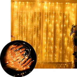 Pisca Cortina Natal 240 Lâmpadas LEDs Amarelo 3x2M 110-220v