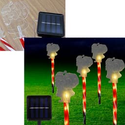 Pisca Solar Decoração Papai Noel LEDs Amarelo Jardim De 2,5m