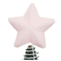 Ponteira De Árvore Natal Estrela Rosa 12cm