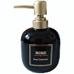 Porta Sabonete Líquido De Porcelana Oval Lavabo Luxo Preto