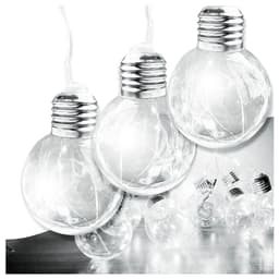 Varal Cordão Fio de Luzes 10 Lâmpadas 220v Led 4,6m Foco Incandescente Luz Branca Natal Enfeite