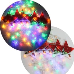 Varal Pisca LED Decoração Estrelas Natal Noel Colorido De 3M