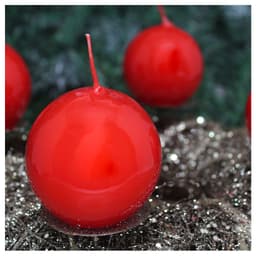 Vela Bola De Natal Clássica Vermelha Natalina 7cm